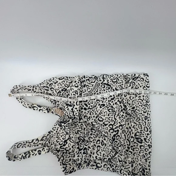 KONA Sol Large (12-14) Off White/Black Twist-Front Leopard Print Tankini Top New - Picture 8 of 12